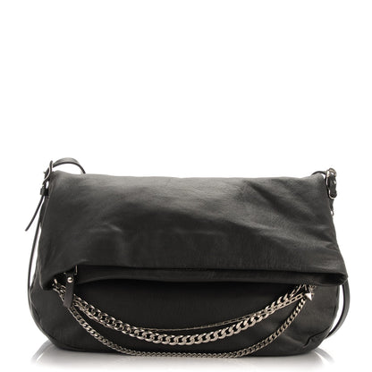 Jimmy Choo Lambskin Large Biker Hobo Black 1 of 7