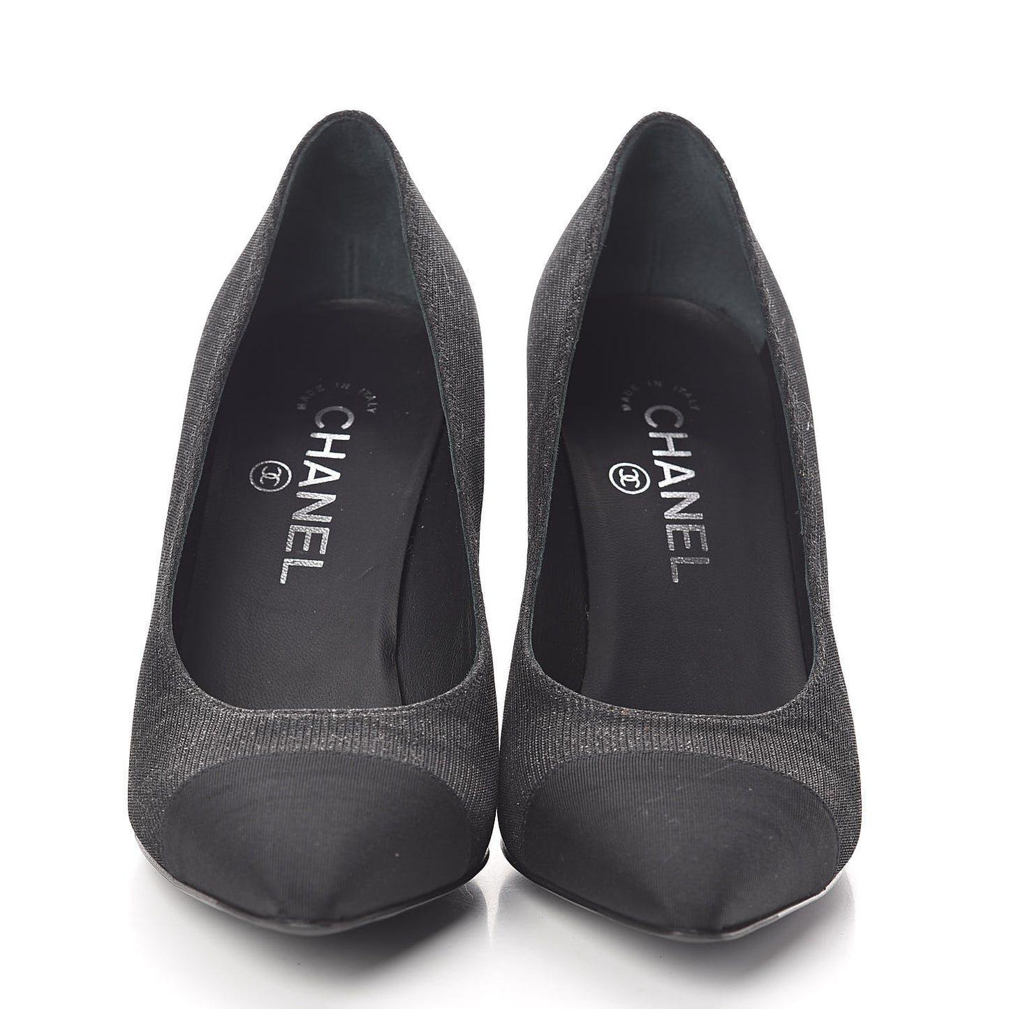Fantasy Fabric Grosgrain Cap Toe Pumps 37.5 Black