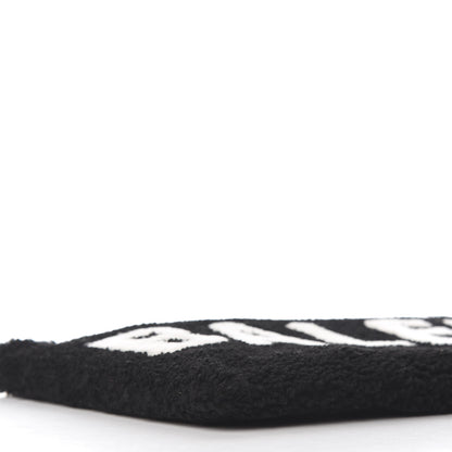 Balenciaga Sheepskin Shearling Contrasted Logo Large Zip Pouch Black 5 of 8