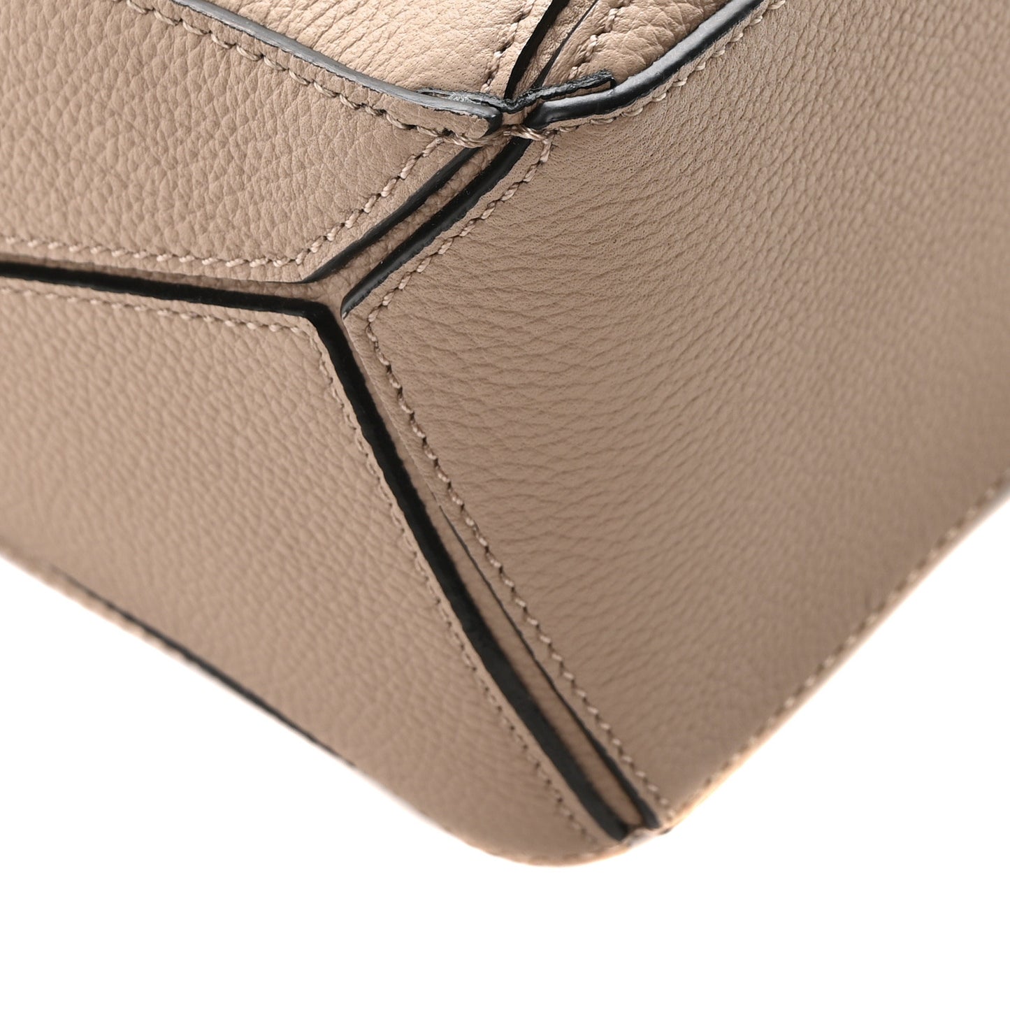 Grained Calfskin Small Puzzle Bag Sand