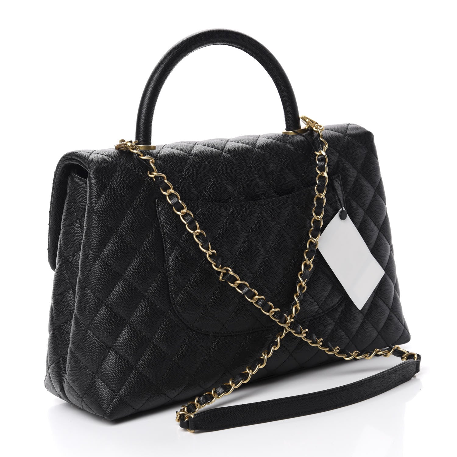 Chanel Caviar Quilted Medium Coco Handle Flap Black 3 of 10