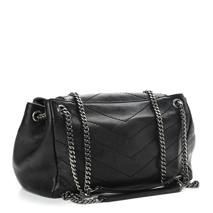 Saint Laurent Vintage Lambskin Chevron Monogram Small Nolita Black 3 of 10