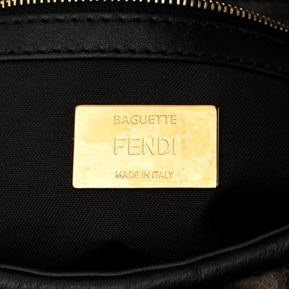 Fendi Shearling Vitello Dolce Macro FF 1974 Baguette White Ice 6 of 10