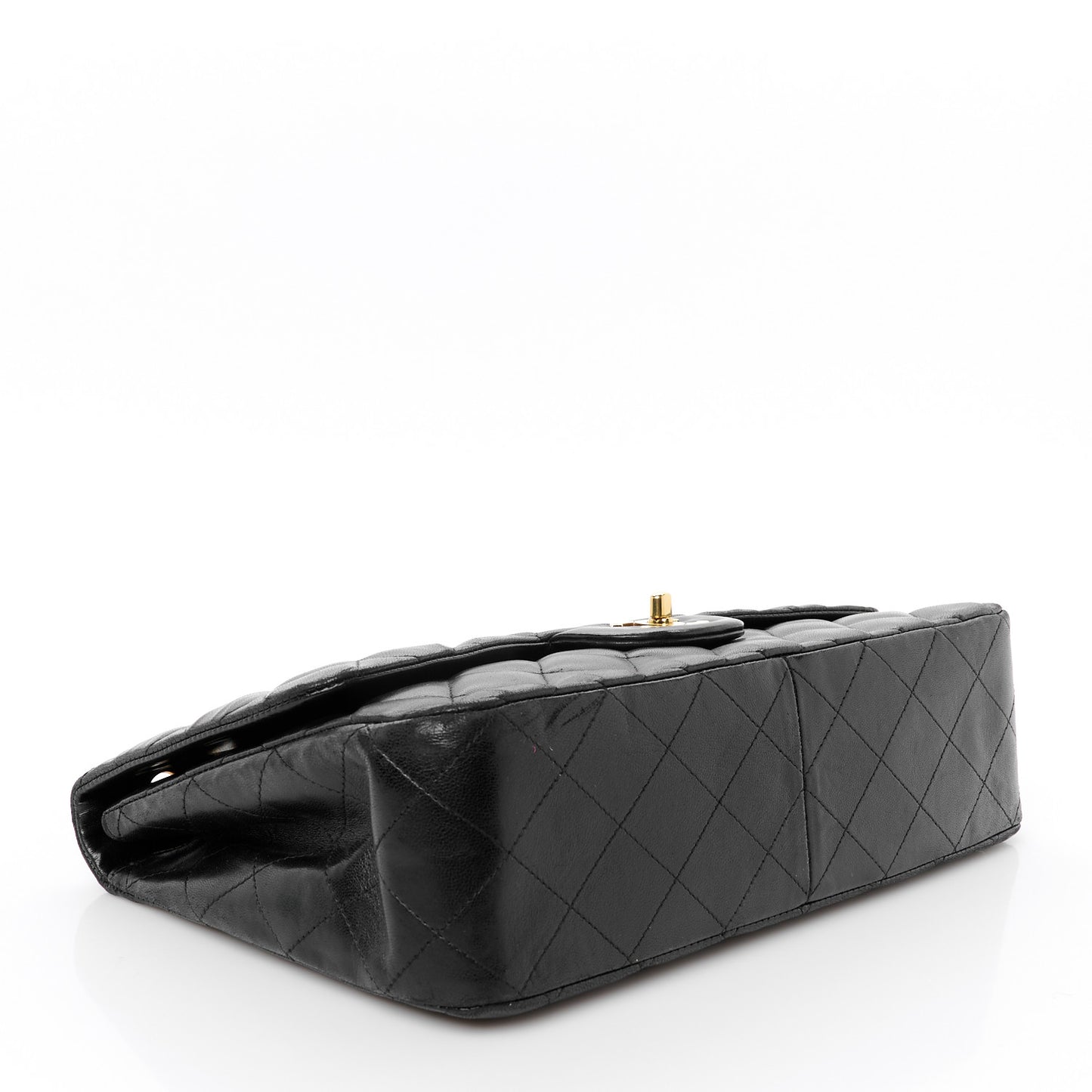 Lambskin Quilted Jumbo Single Flap Black