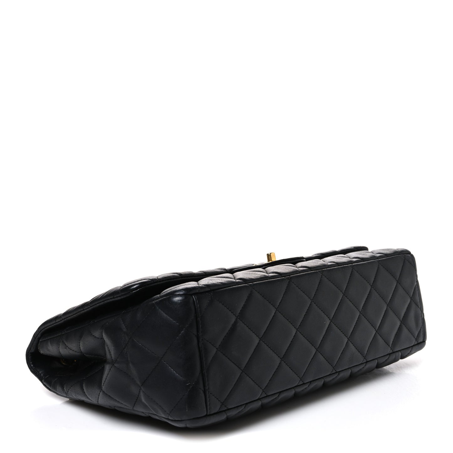 Lambskin Quilted Maxi Single Flap Black