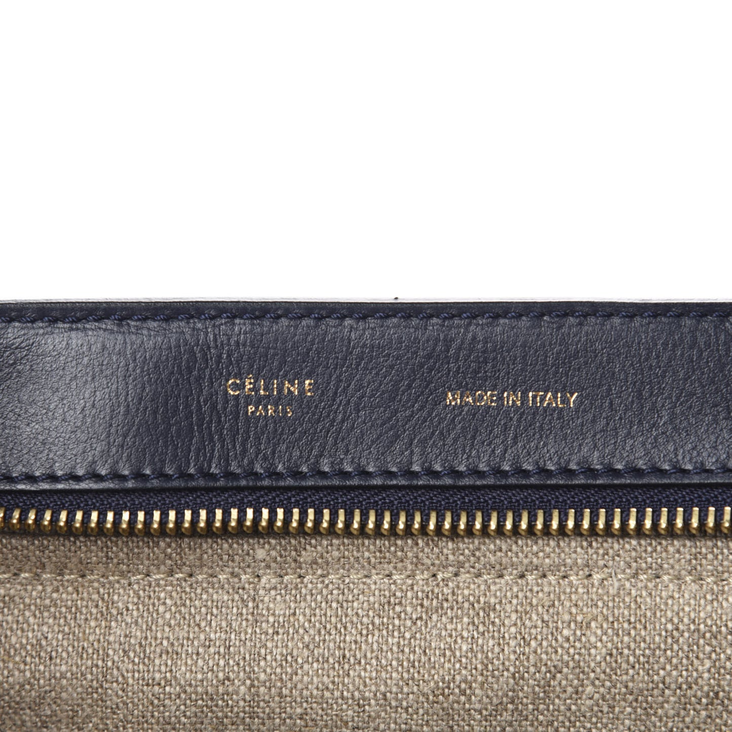 Smooth Calfskin Linen Medium Tri-Color Trapeze Black Navy Blue