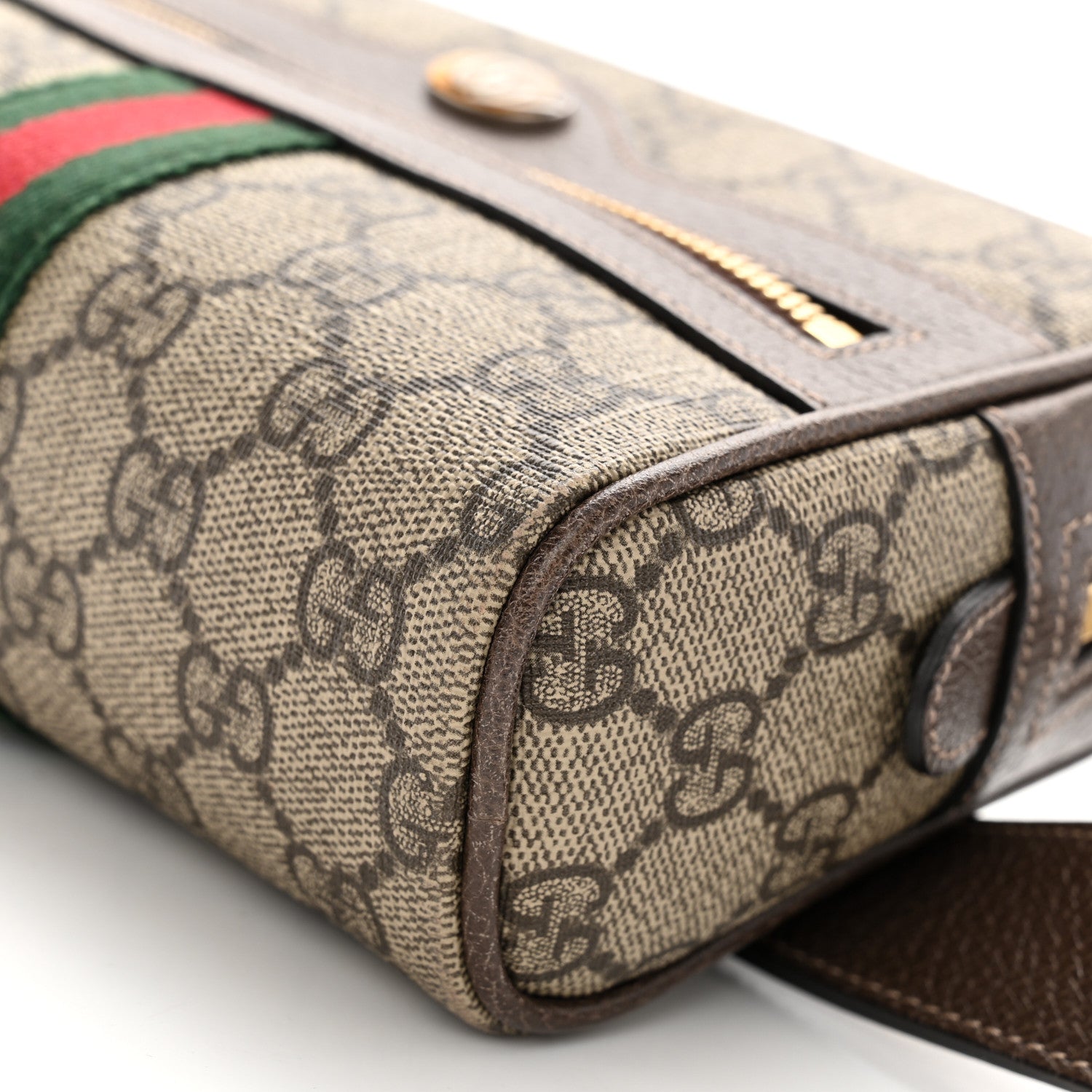 Gucci GG Supreme Monogram Web Small Ophidia Belt Bag 95 38 Dark Brown 11 of 12