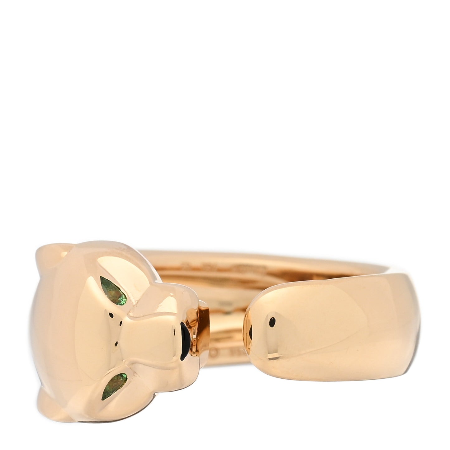 18K Yellow Gold Tsavorite Onyx 11mm Panthere De Cartier Ring 52 6