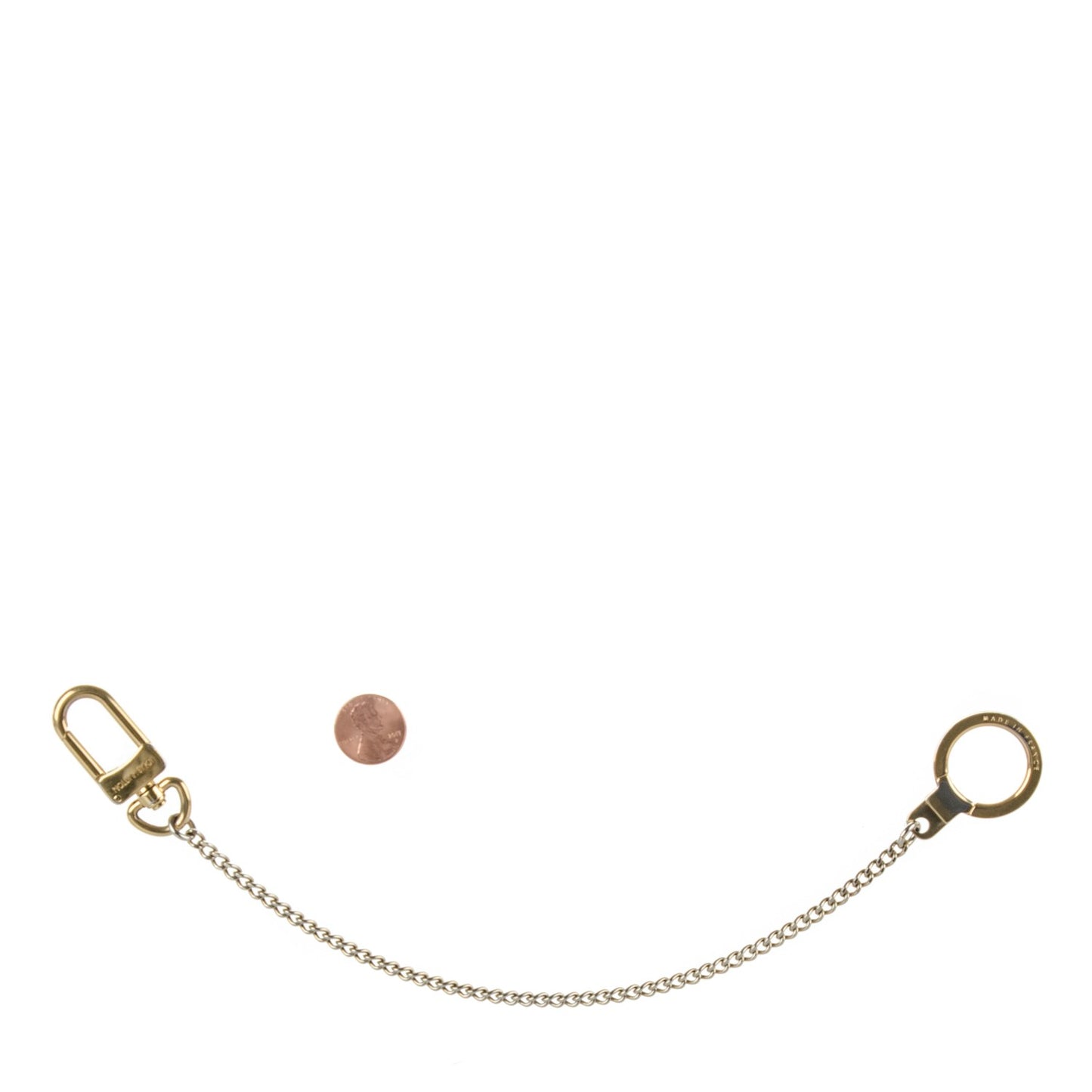 Metal Pochette Extender Key Ring Chain Gold