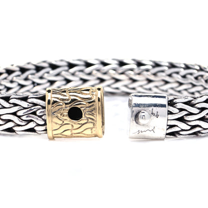 John Hardy Sterling Silver 14K Yellow Gold 11mm Classic Chain Bracelet S 9 of 10