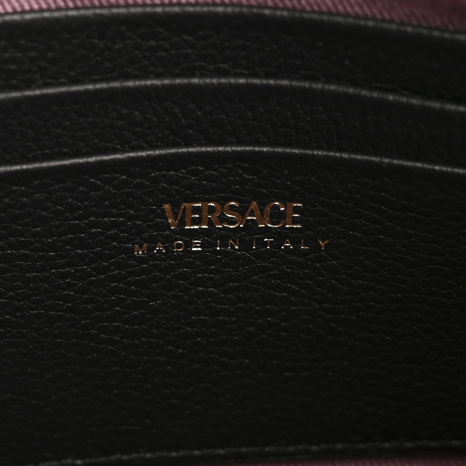 Versace Grained Calfskin Medusa Wrist Zip Pouch Black 6 of 6