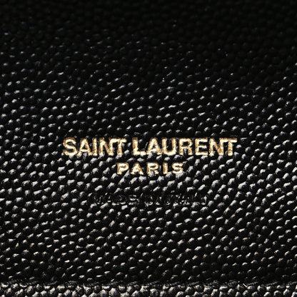 Saint Laurent Grain De Poudre Matelasse Chevron Monogram Envelope Clutch Black 6 of 9