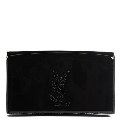 Saint Laurent Patent Monogram Large Belle De Jour Clutch Black 1 of 7
