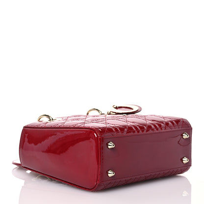 Christian Dior Patent Cannage Small Lady Dior Cherry Red 4 of 14