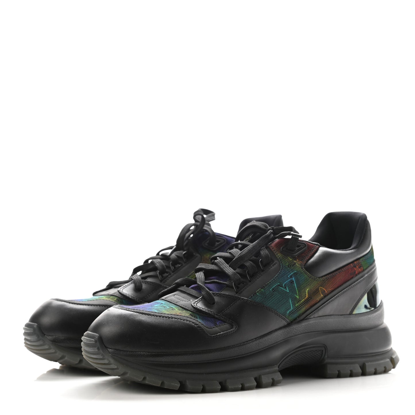 Calfskin Monogram 2054 Trail Sneakers 9 Black Multicolor