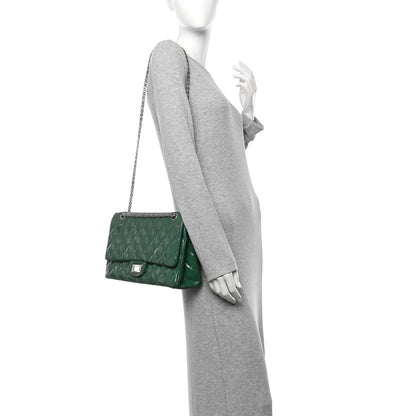 Chanel Distressed Patent Quilted 2.55 Reissue 227 Flap Green 2 of 10