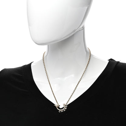 Chanel Pearl Logo Necklace Gold 2 of 4