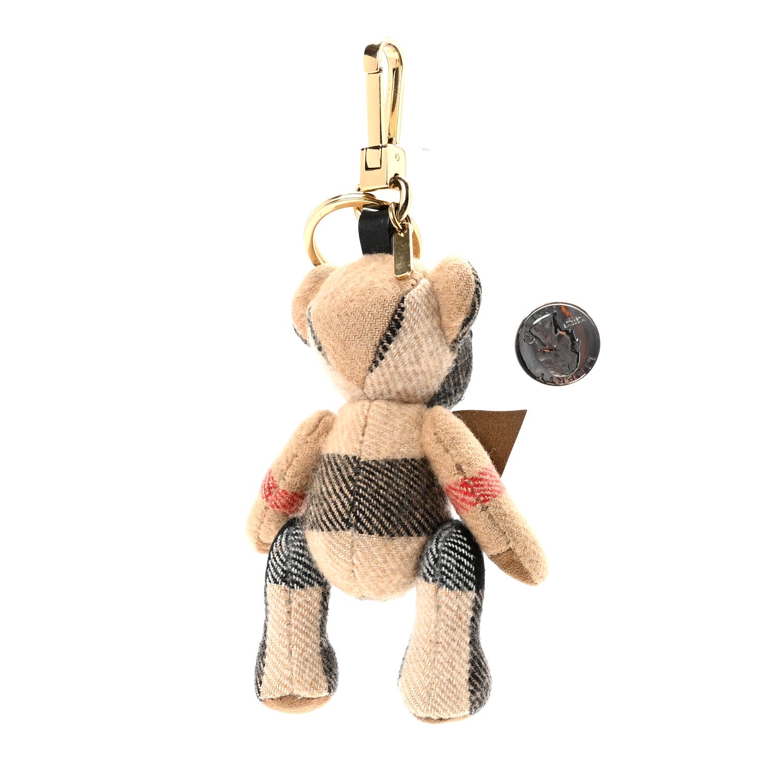 Burberry Cashmere House Check Thomas Bear Bag Charm Camel Gold 2 of 4