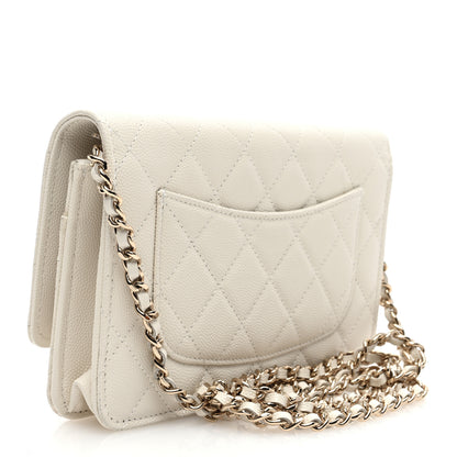 Chanel Caviar Quilted Wallet on Chain WOC White 3 of 11