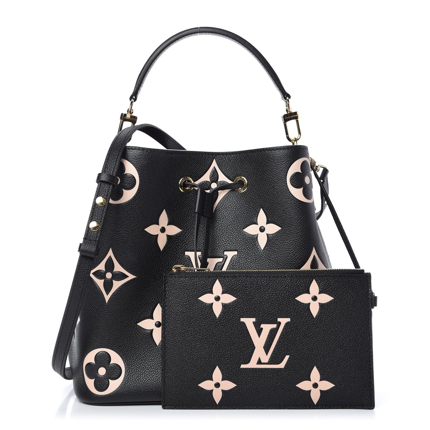 Louis Vuitton Empreinte Monogram Giant Neonoe MM Black Beige 1 of 10