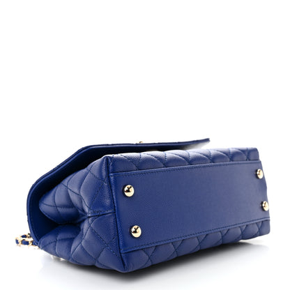 Chanel Caviar Quilted Mini Coco Handle Flap Blue 4 of 10