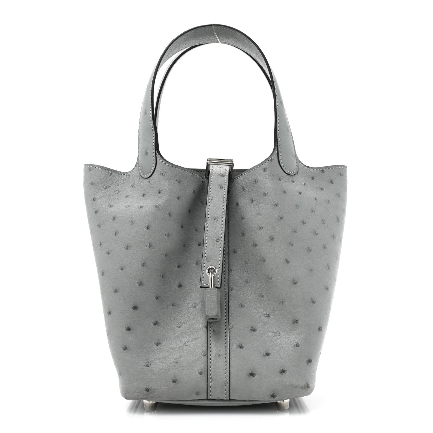 Hermes Ostrich Picotin Lock 18 Bleu Glacier 1 of 11