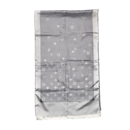 Louis Vuitton Silk Monogram Capri Scarf Grey 1 of 5