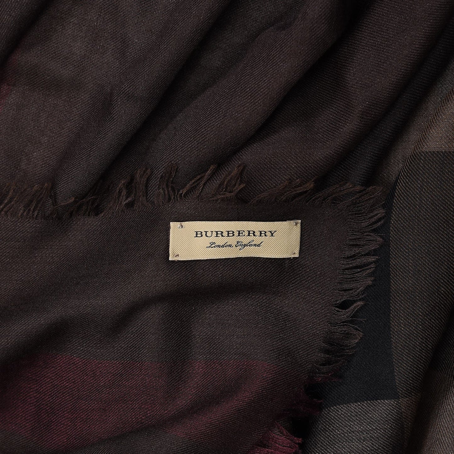 Modal Giant Check Gauze Scarf Brown
