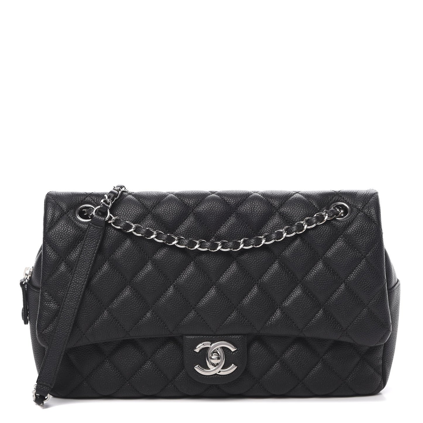 Caviar Quilted Jumbo Easy Flap Black