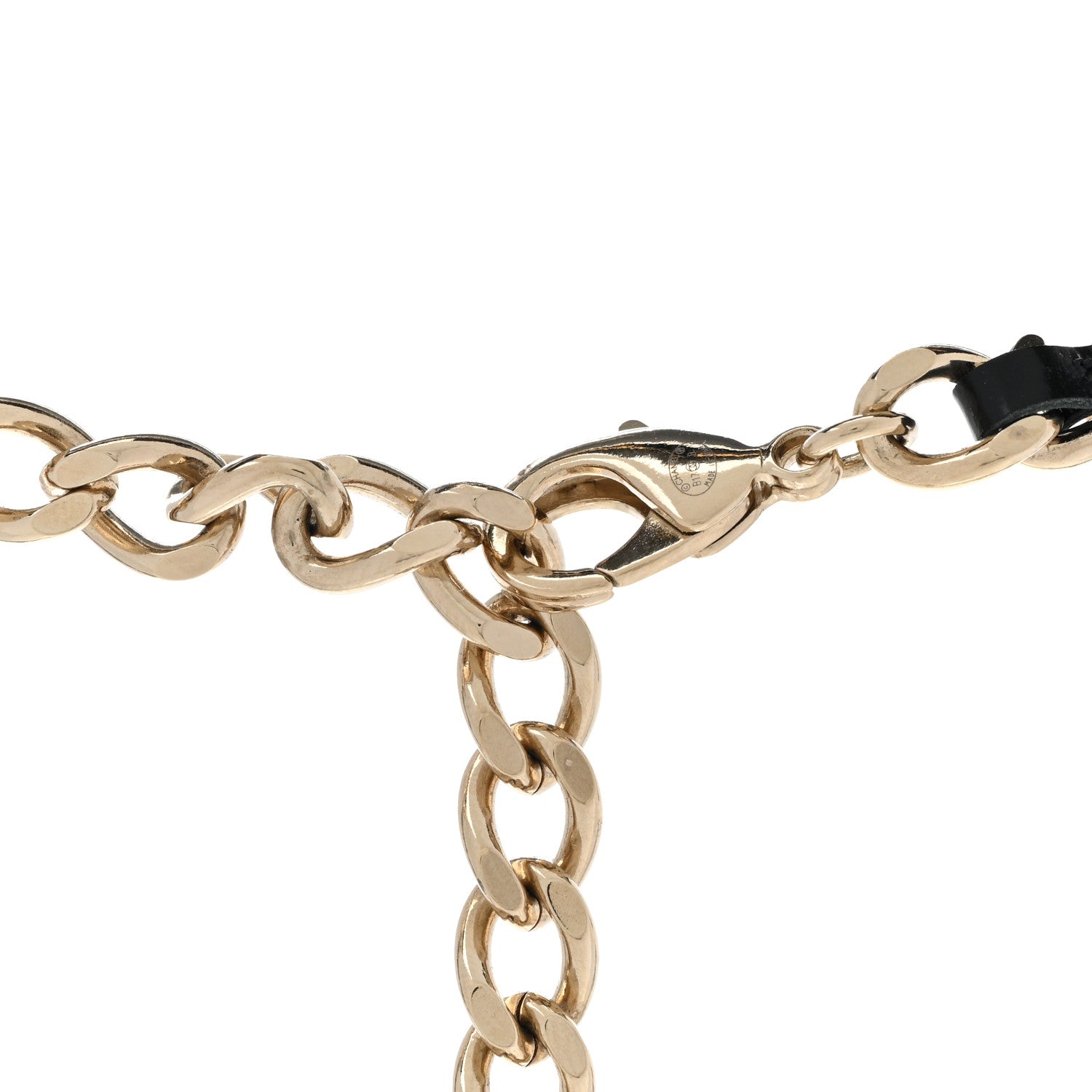 Chanel Lambskin Crystal CC Logo Charming Choker Gold Black 5 of 7