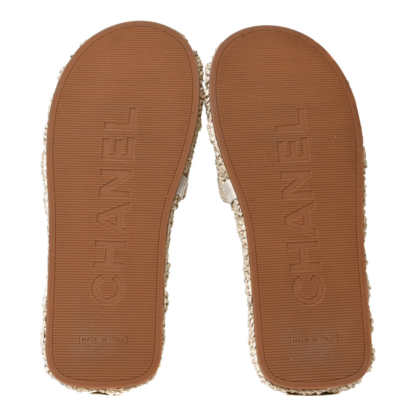 Raffia CC Espadrille Slip On Sandals 36 Beige
