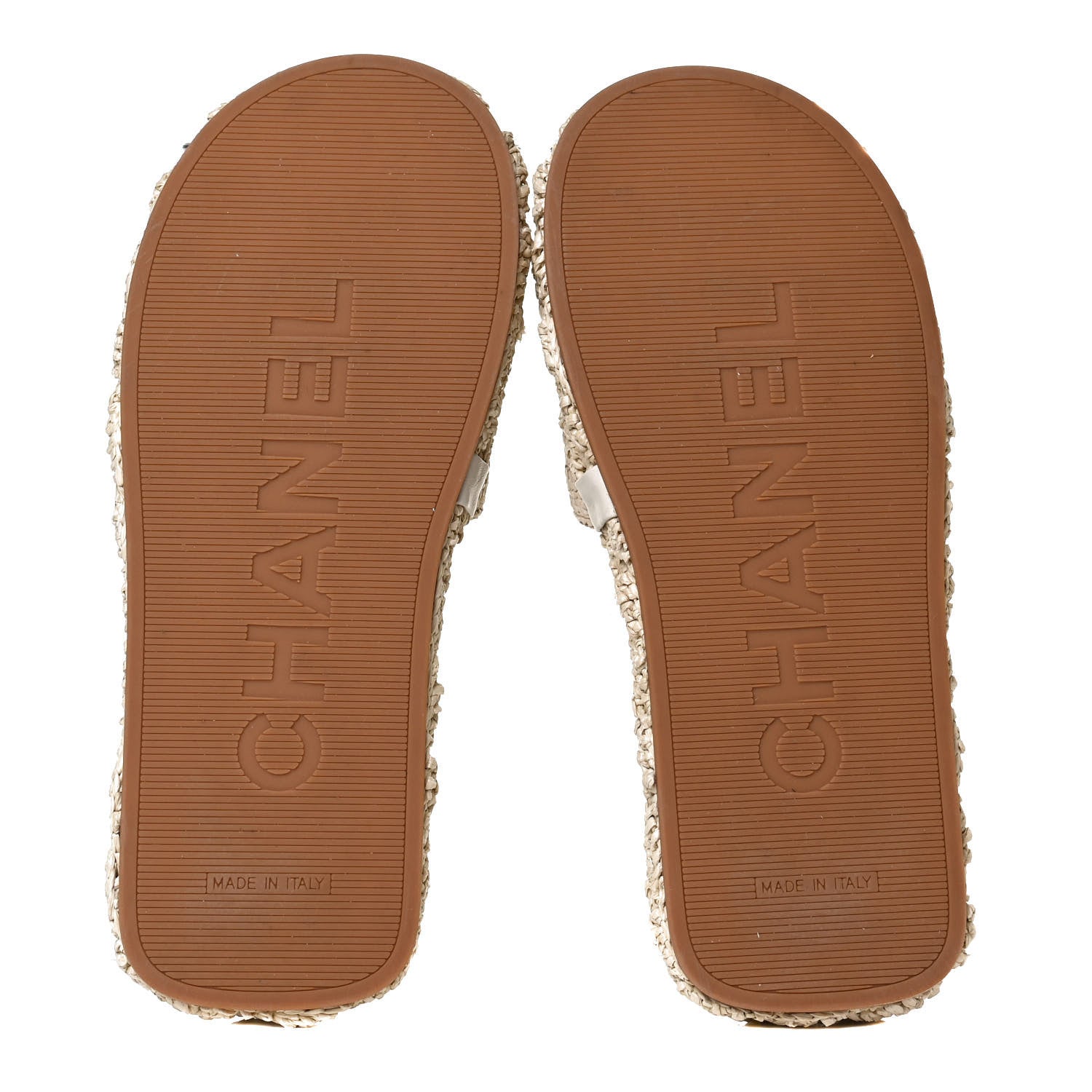 Chanel Raffia CC Espadrille Slip On Sandals 36 Beige 7 of 12