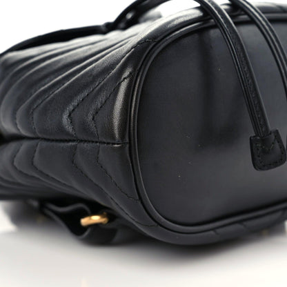Gucci Calfskin Matelasse GG Marmont Flap Backpack Black 5 of 13