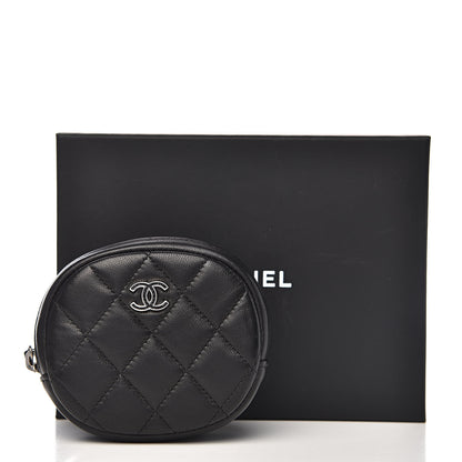 Chanel Lambskin Quilted Zip Around Classic Coin Purse Black 8 of 8