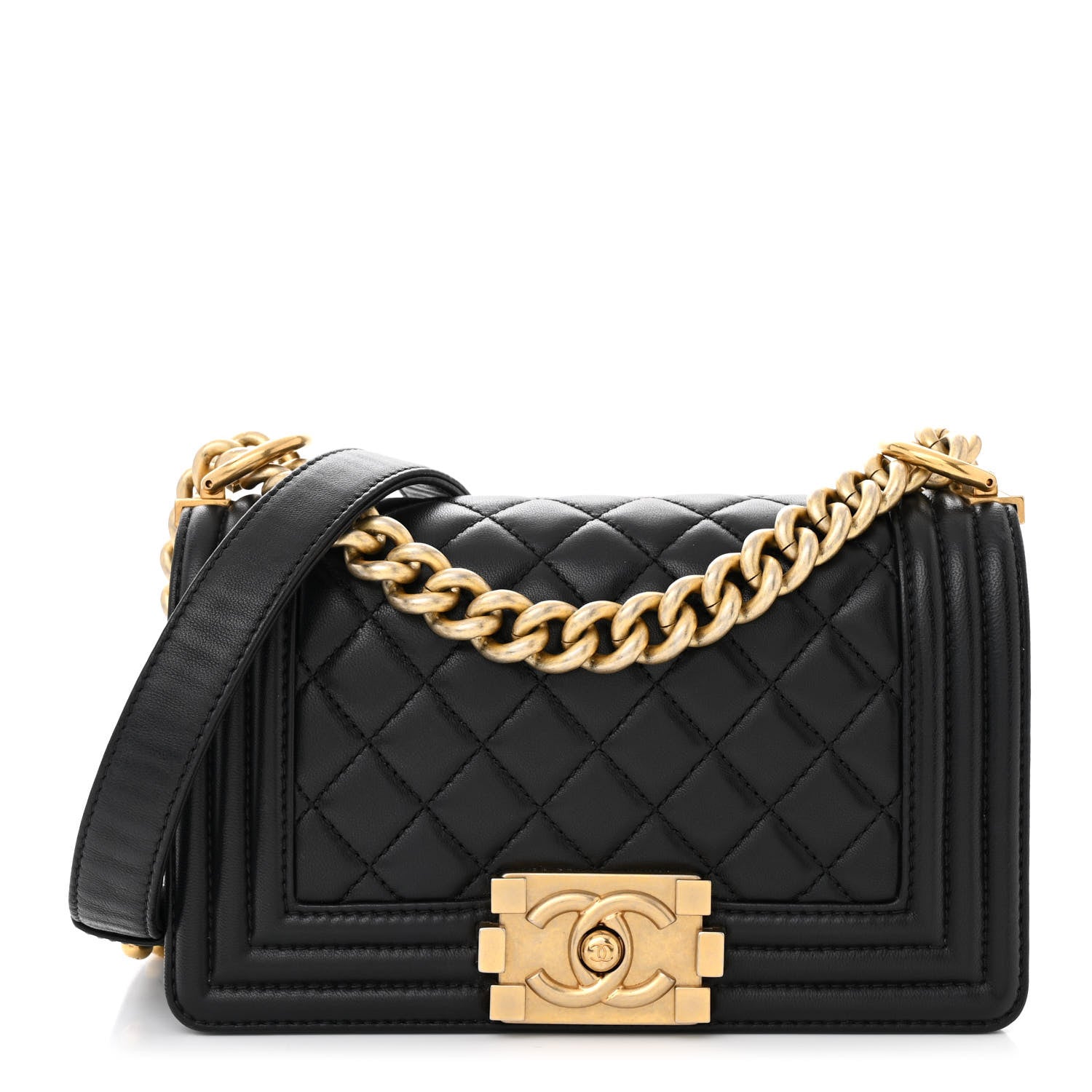 Chanel Lambskin Quilted Small Boy Flap Black 1 of 11