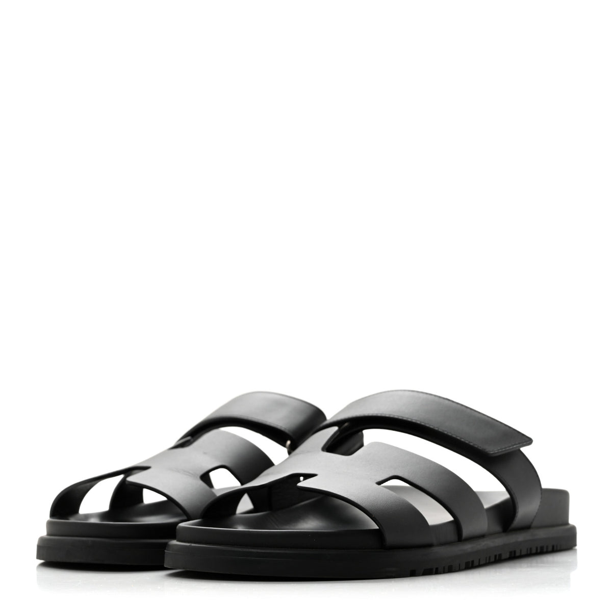 Hermes Calfskin Womens Chypre Sandals 39 Black 4 of 13