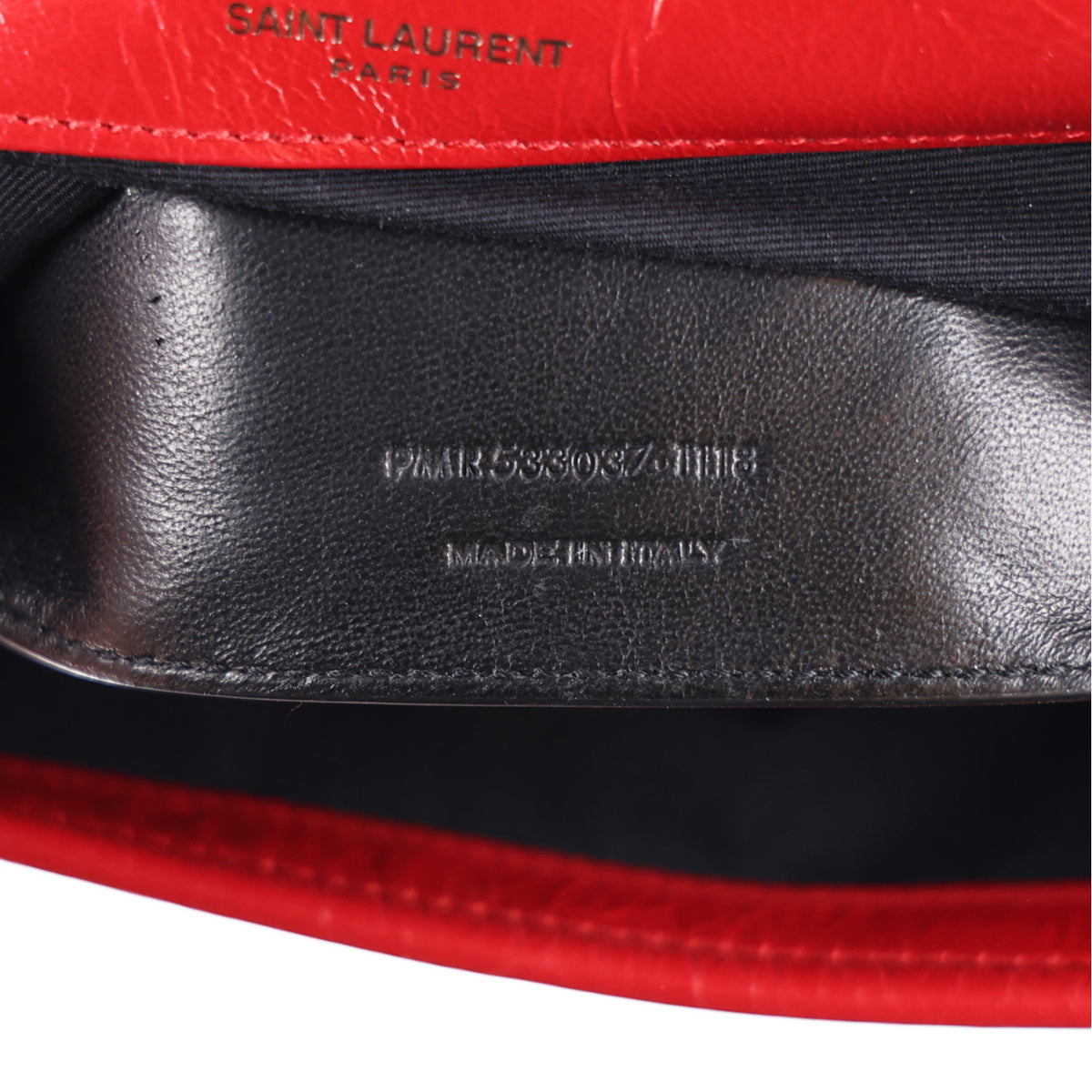 Saint Laurent Crinkled Calfskin Matelasse Monogram Baby Niki Chain Satchel Rouge Eros 8 of 11