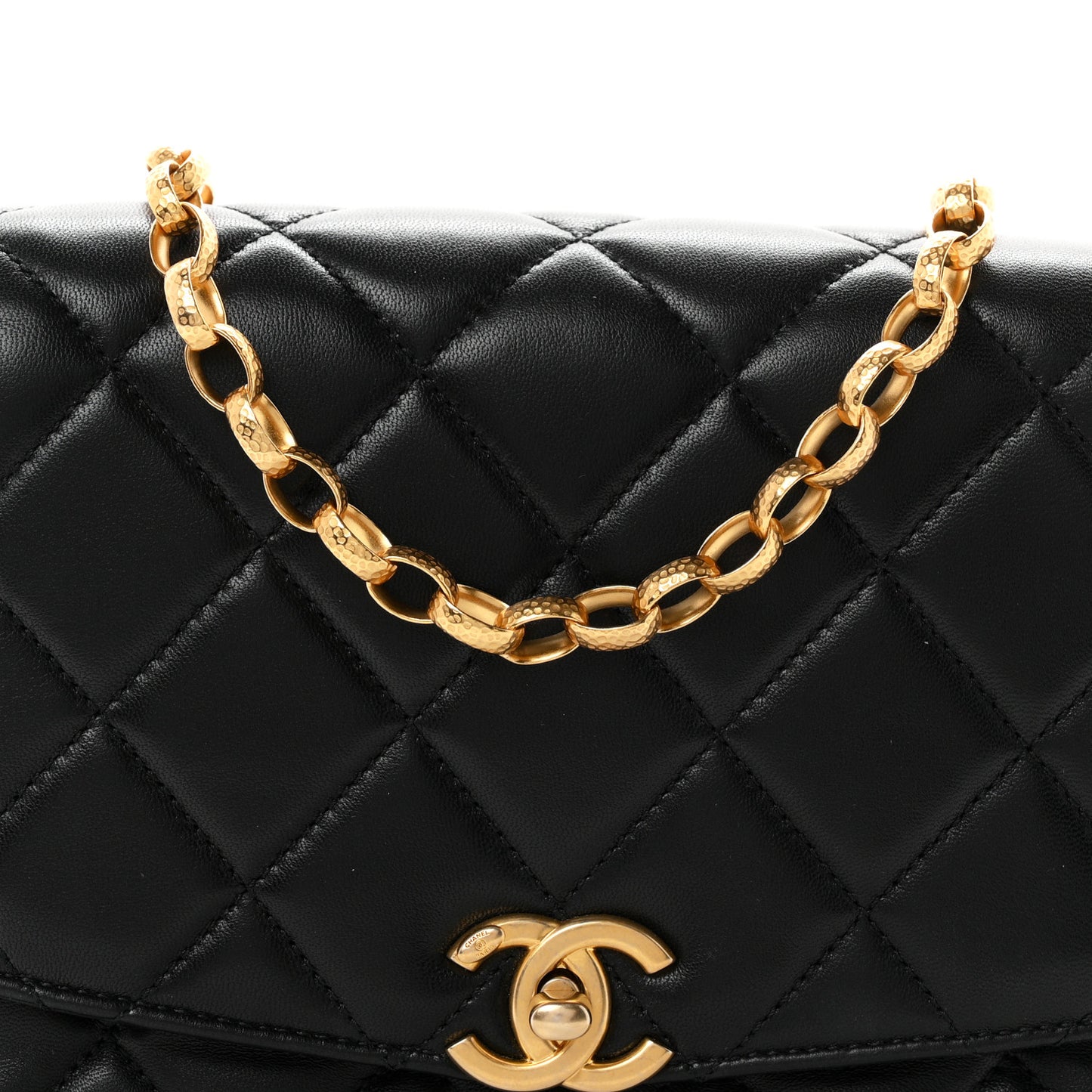 Lambskin Quilted Small CC Coin Flap Bag Black
