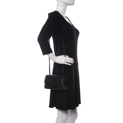 Chanel Lambskin Chevron Quilted Mini Rectangular Flap So Black 2 of 16