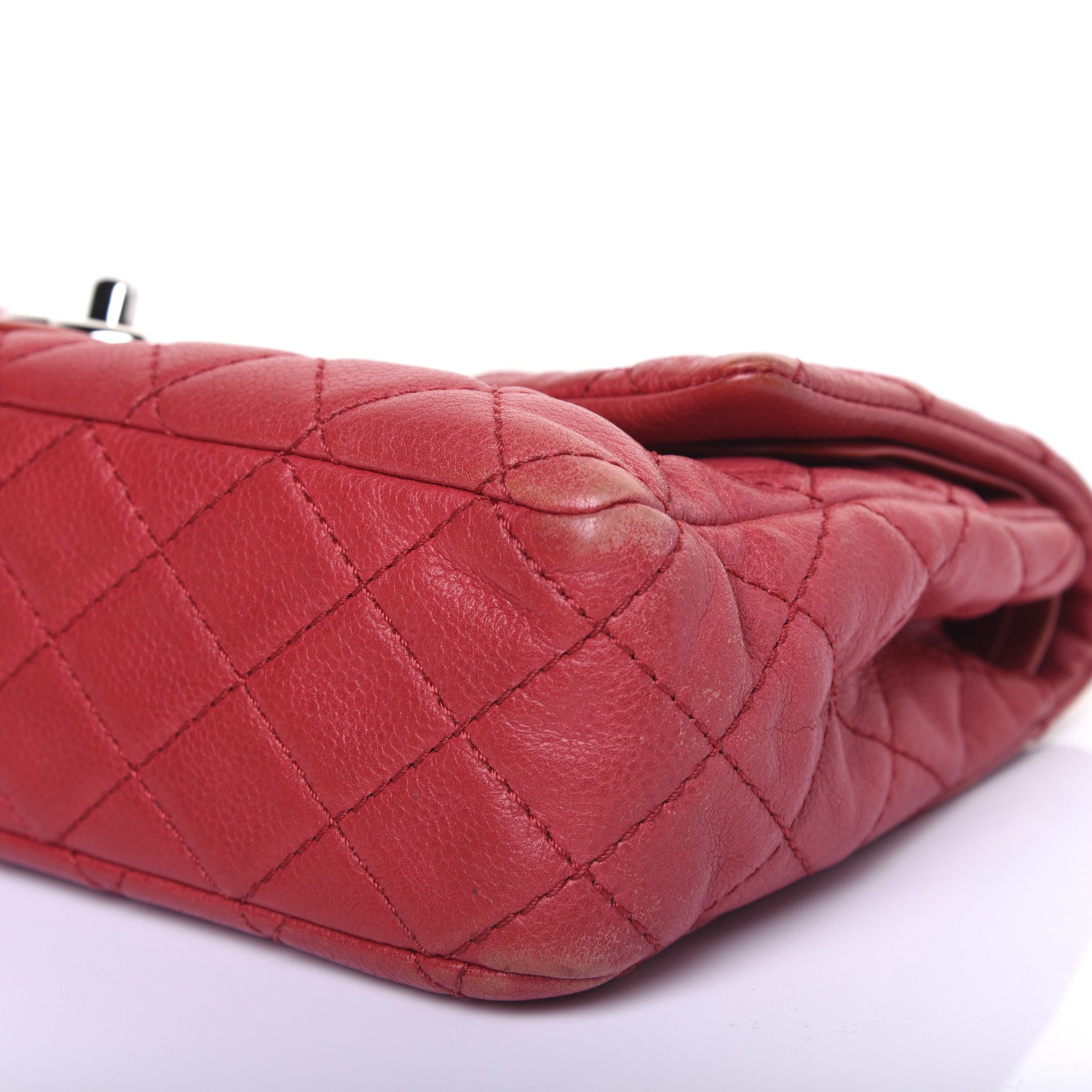 Chanel Washed Caviar Quilted Medium Double Flap Red 7 of 11