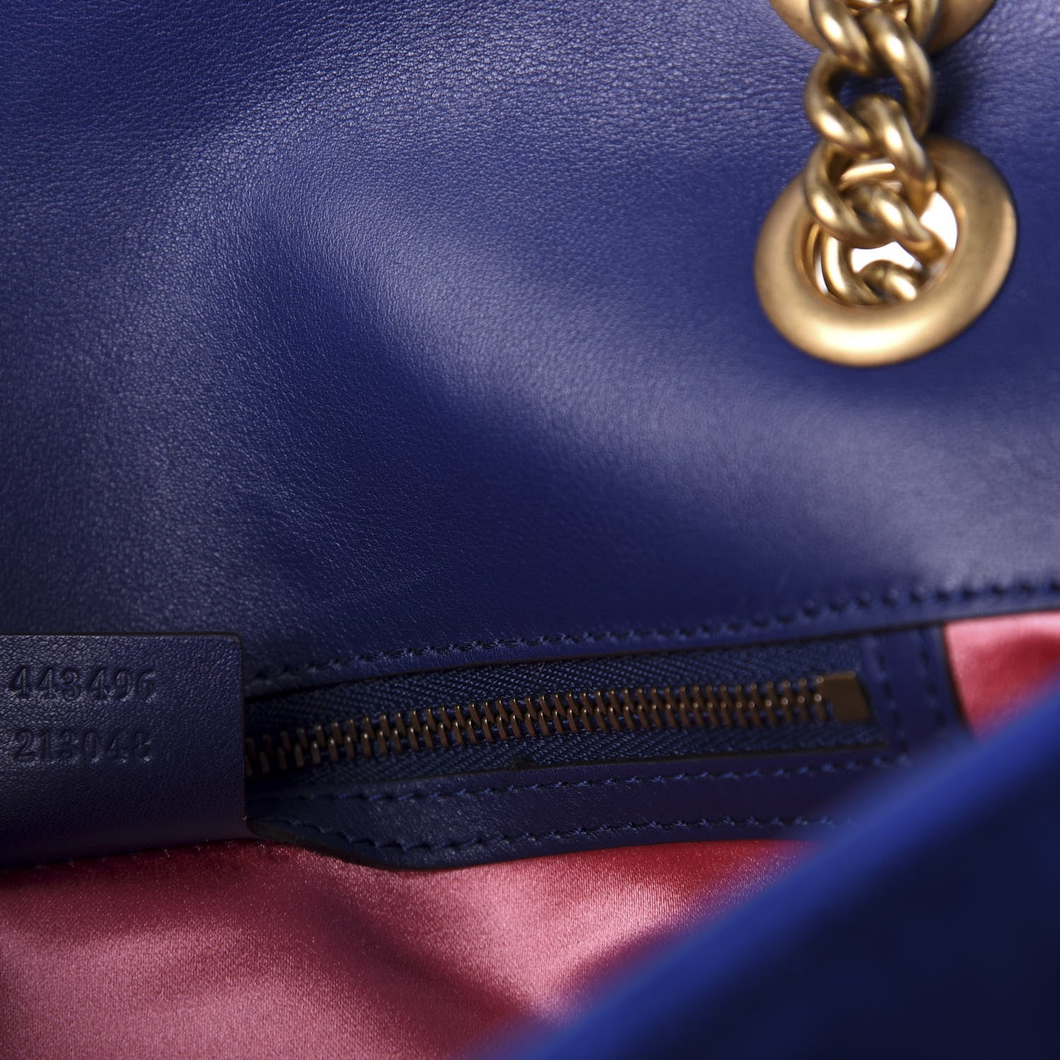 Gucci Velvet Matelasse Medium GG Marmont Shoulder Bag Cobalt Blue 9 of 10