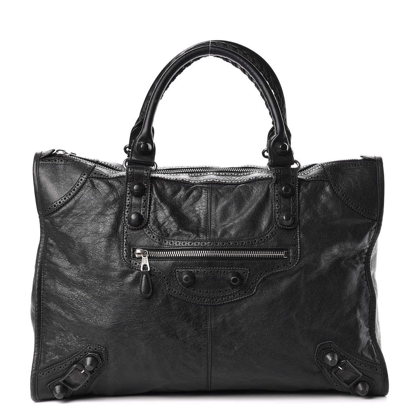 Agneau Giant Brogues Hardware Weekender Black