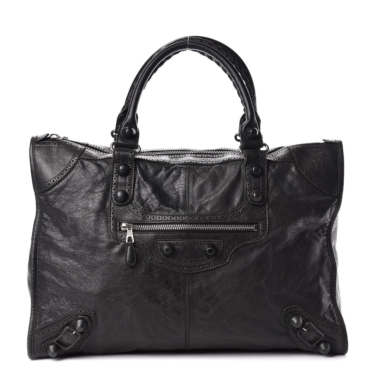 Balenciaga Agneau Giant Brogues Hardware Weekender Black 1 of 20