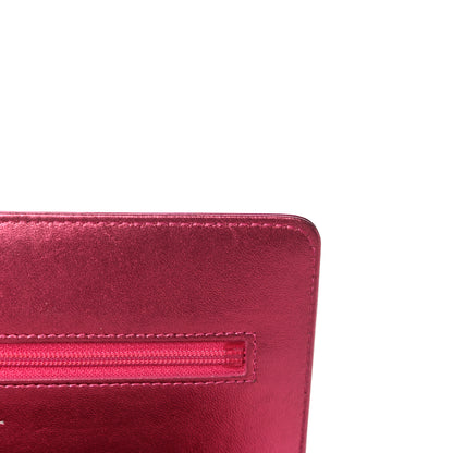 Chanel Metallic Patent Calfskin Quilted Boy Wallet On Chain WOC Fuchsia 14 of 18