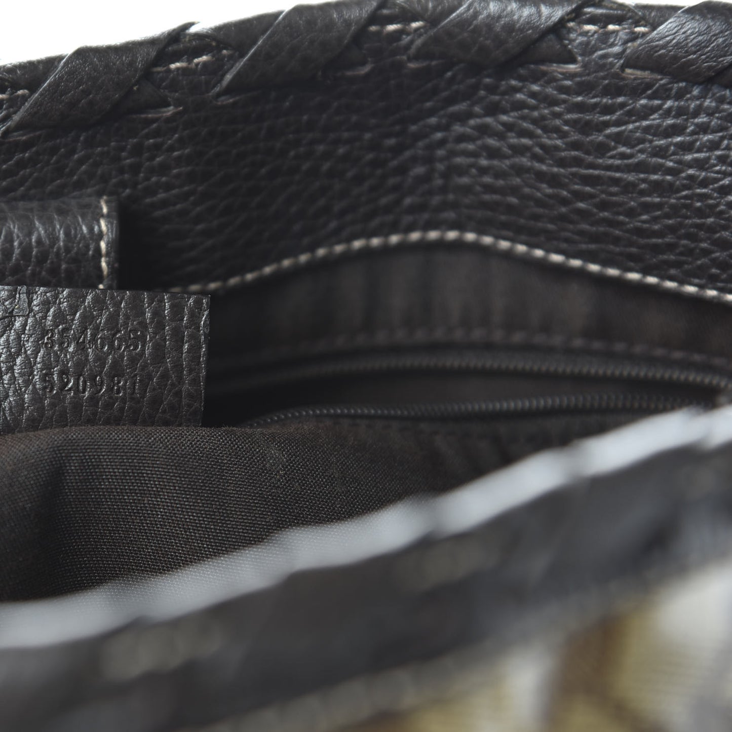 Crystal Monogram Peggy Braided Tote Dark Brown