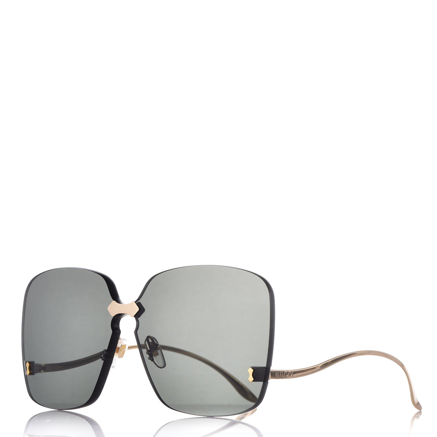 Gucci Rimless Sunglasses GG0352S Gold 1 of 8