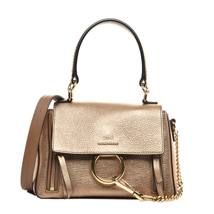 Chloe Metallic Calfskin Mini Faye Day Shoulder Bag Gold 1 of 8