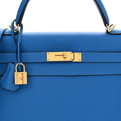Hermes Evercolor Kelly Retourne 32 Bleu Hydra 8 of 11