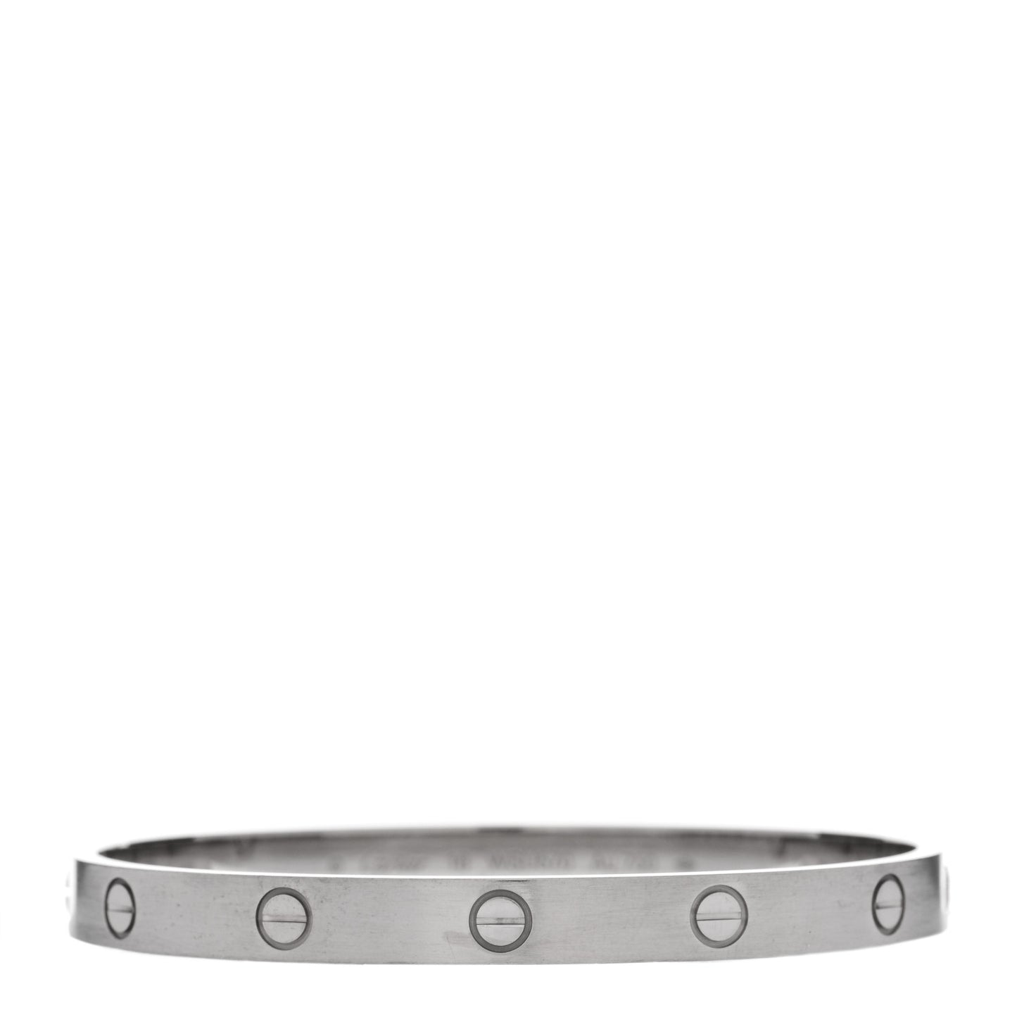 18K White Gold Brushed Finish LOVE Bracelet 18