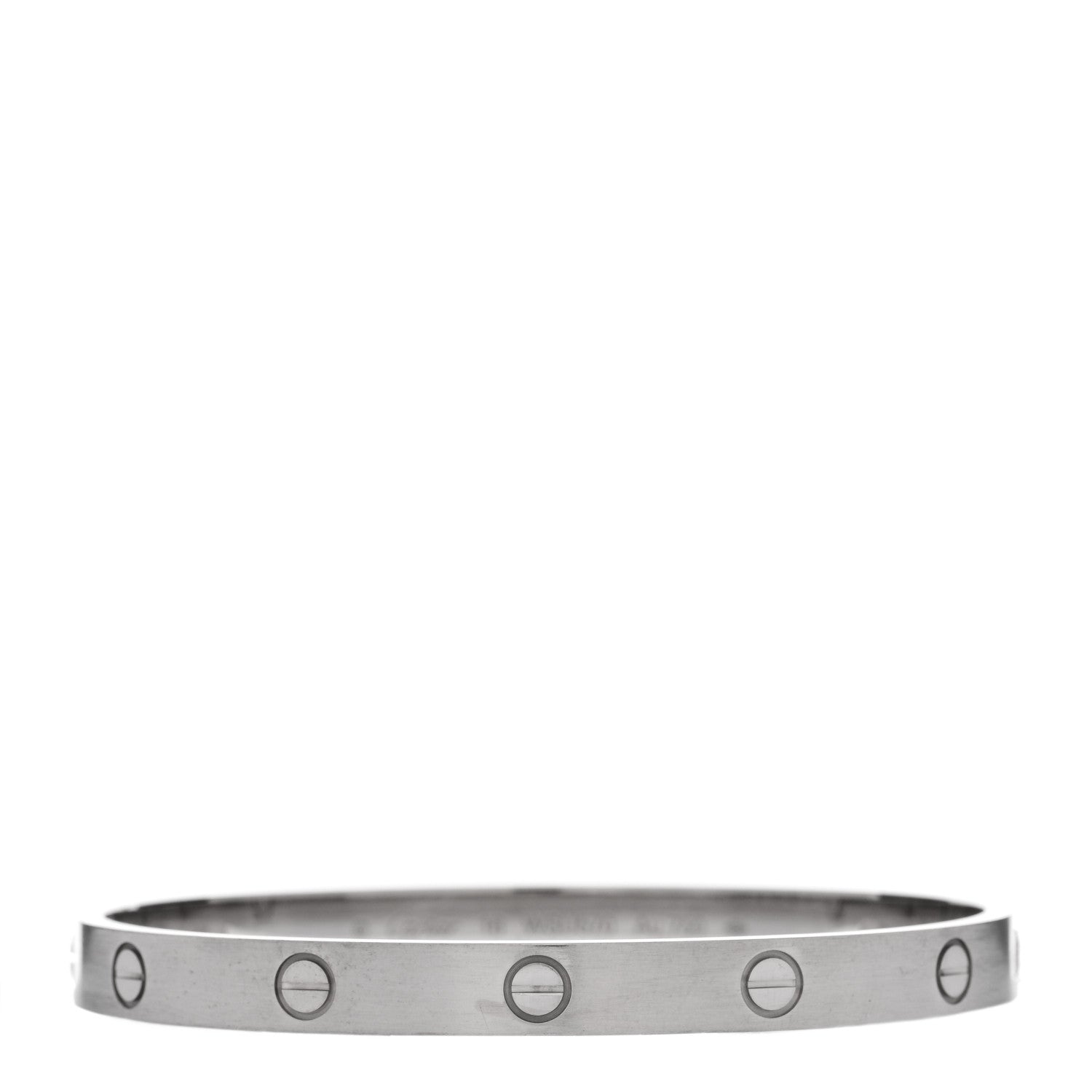 Cartier 18K White Gold Brushed Finish LOVE Bracelet 18 1 of 9